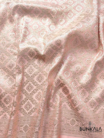 Blushing Beauty Pink Intricate Mashru Silk Banarasi Saree