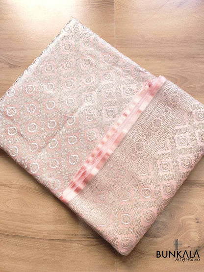 Blushing Beauty Pink Intricate Mashru Silk Banarasi Saree