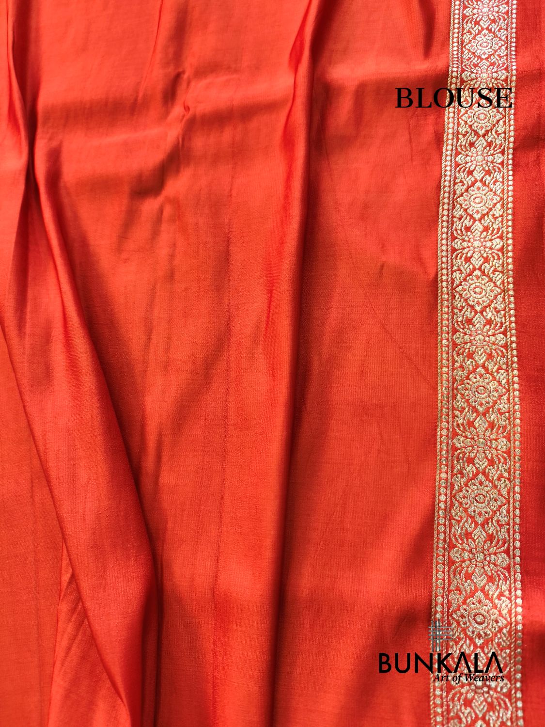 Traditional Orange Brocade Weaved Banarasi Mashru Silk Saree