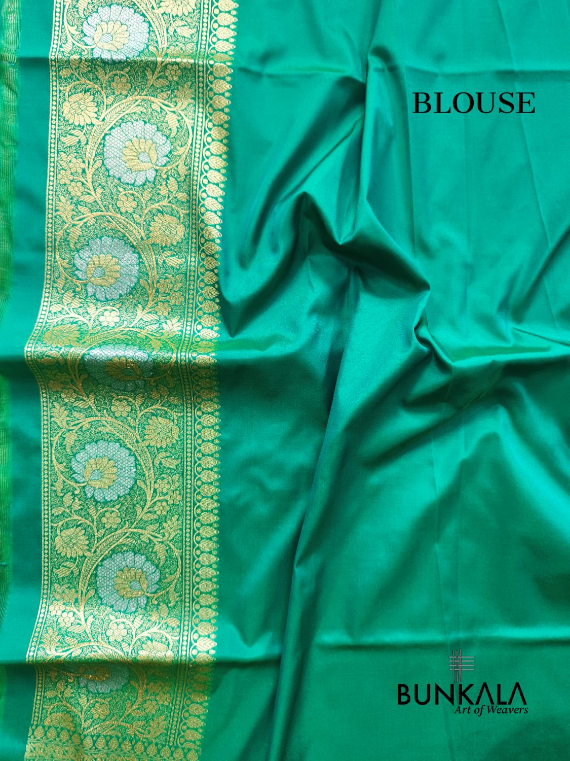 Turquoise Blue Sona Rupa Floral Jaal Banarasi Silk Saree 