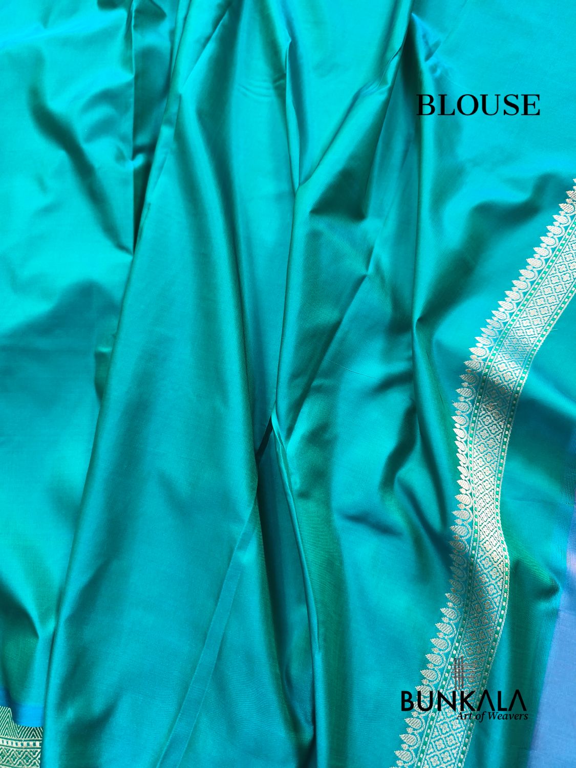 Turquoise Blue Weaved Meena Floral Jaal Banarasi Mashru Silk Saree 