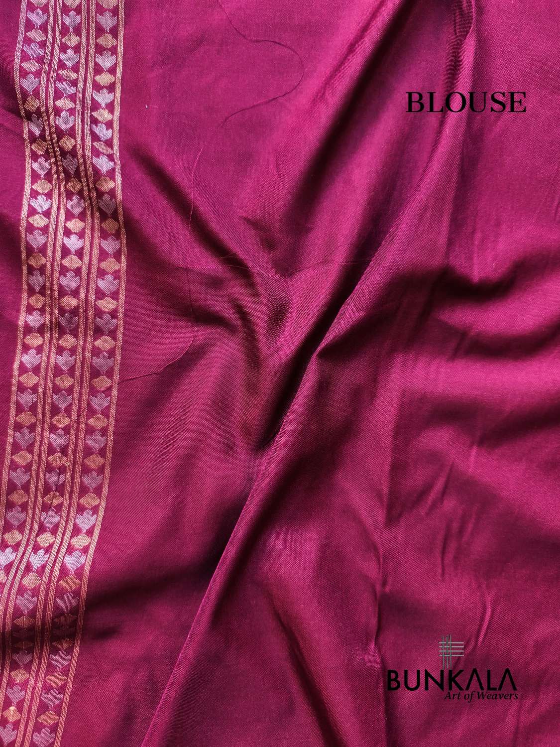 Wine Ektara Banarasi Jamdani Geometric Weaved Silk Saree