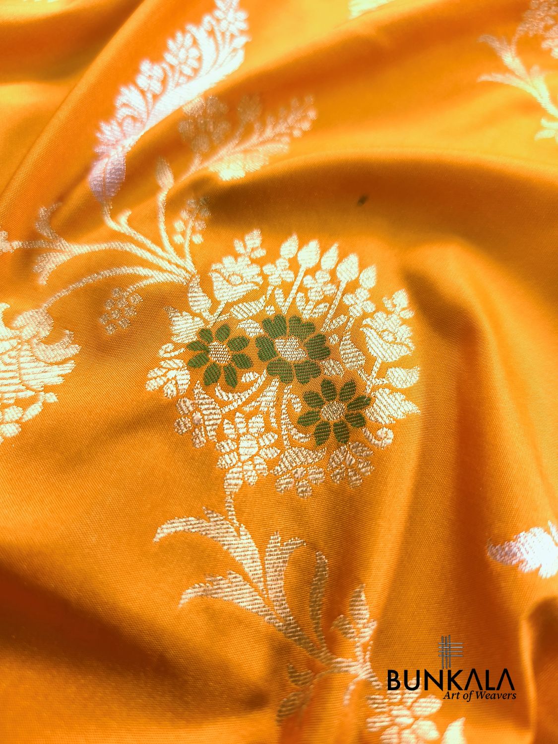 Yellow Sona Rupa Meena Temple Border Banarasi Silk Saree