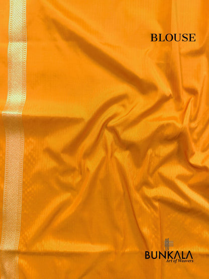 Yellow Sona Rupa Meena Temple Border Banarasi Silk Saree