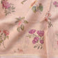 Peach Pink Linen Saree with Digital Floral Print and Zari Border