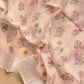 Peach Pink Linen Saree with Digital Floral Print and Zari Border