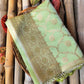 Green Mashru Silk Jaal Design Weaved Banarasi Saree