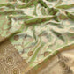 Green Mashru Silk Jaal Design Weaved Banarasi Saree