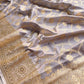 Grey Mashru Silk Jaal Design Weaved Banarasi Saree