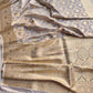 Grey Mashru Silk Jaal Design Weaved Banarasi Saree
