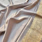 Grey Mashru Silk Jaal Design Weaved Banarasi Saree