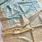 Blue Mashru Silk Meenakari Jaal Design Weaved Banarasi Saree