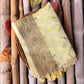 Yellow Mashru Silk Jaal Design Weaved Banarasi Saree