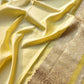 Yellow Mashru Silk Jaal Design Weaved Banarasi Saree