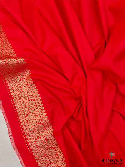 Red Floral Jaal Design Banarasi Silk Saree