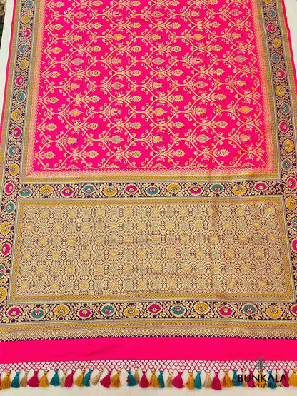 Pink Meenakari Banarasi Silk Saree