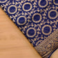 Blue Pure Khaddi Georgette Handloom Jaal Design Banarasi Saree