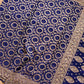Blue Pure Khaddi Georgette Handloom Jaal Design Banarasi Saree