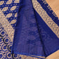 Blue Pure Khaddi Georgette Handloom Jaal Design Banarasi Saree