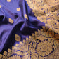 Purple Pure Katan Silk Handloom Allover Small Buti Design Banarasi Saree