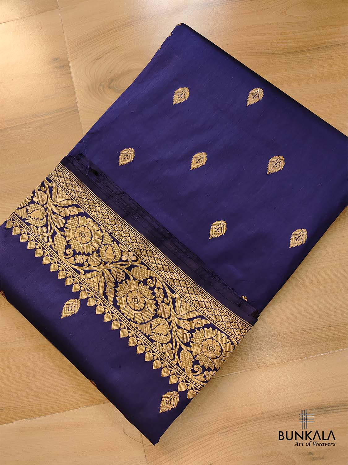 Purple Pure Katan Silk Handloom Allover Small Buti Design Banarasi Saree
