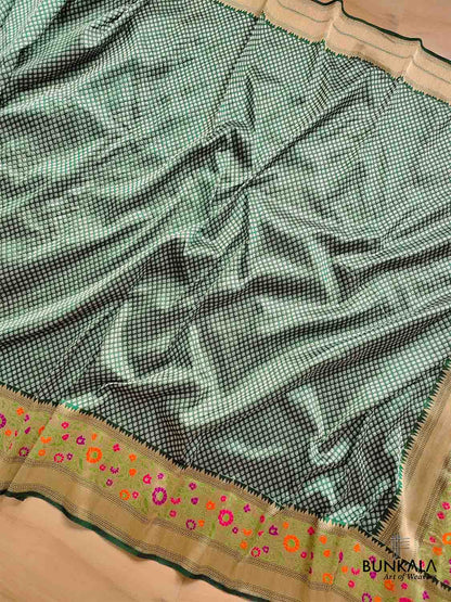 Green Pure Katan Silk Handloom Sona Rupa Meenakari Banarasi Saree