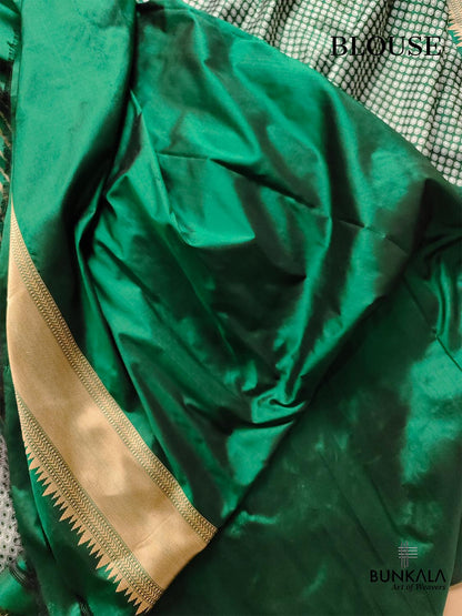 Green Pure Katan Silk Handloom Sona Rupa Meenakari Banarasi Saree