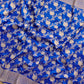 Blue Pure Katan Silk Handloom Sona Rupa Kadwa Jangla Banarasi Saree