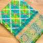 Geometric Elegance Multicolor Pure Katan Silk Handloom Sona Rupa Antique Zari Banarasi Saree