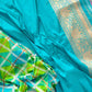Geometric Elegance Multicolor Pure Katan Silk Handloom Sona Rupa Antique Zari Banarasi Saree