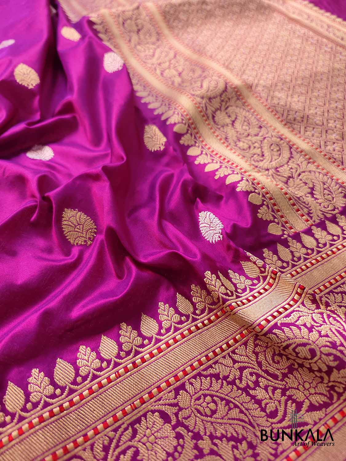 Subtle Charm Pink Pure Katan Silk Handloom Sona Rupa Allover Small Buti Banarasi Saree