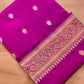 Subtle Charm Pink Pure Katan Silk Handloom Sona Rupa Allover Small Buti Banarasi Saree