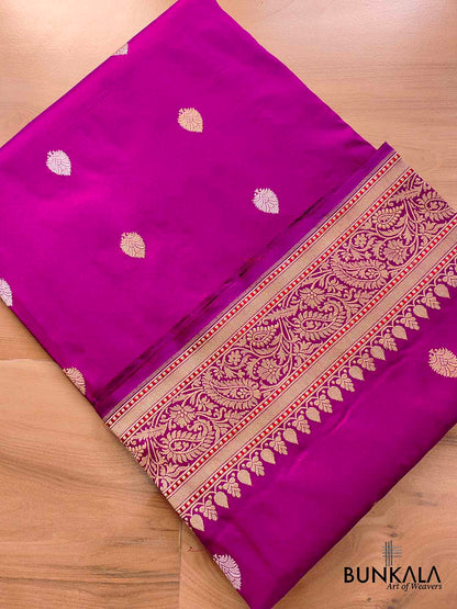 Subtle Charm Pink Pure Katan Silk Handloom Sona Rupa Allover Small Buti Banarasi Saree