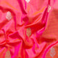 Vibrant Pink Shot Color Pure Katan Silk Handloom Checks Design Allover Buti Banarasi Saree with Blue Contrast Border