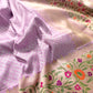 Regal Lavender Pure Katan Silk Handloom Gold and Silver Zari Banarasi Saree with Meenakari Border and Pallu