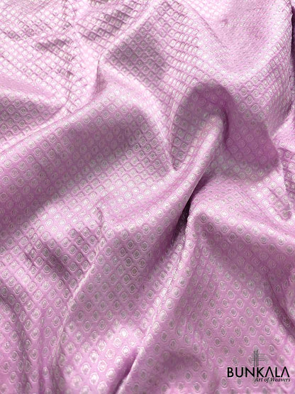 Regal Lavender Pure Katan Silk Handloom Gold and Silver Zari Banarasi Saree with Meenakari Border and Pallu